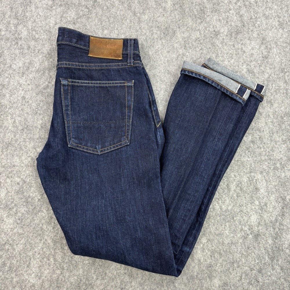 Vince Mens Jeans 29x32 Blue Selvege Demin Button Fly 5 Pocket‎